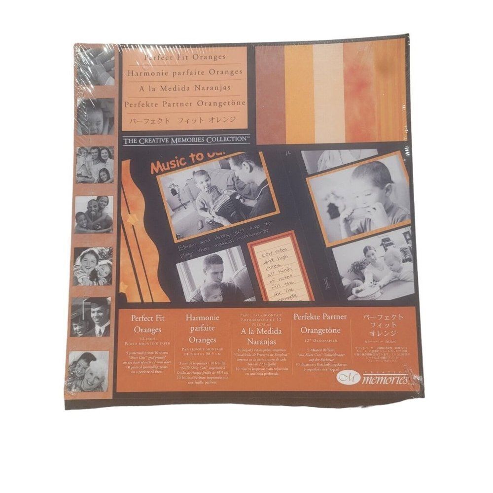 Creative Memories PERFECT FIT Oranges 12” PHOTO MOUNTING Paper 5 Prints 10 Sheet